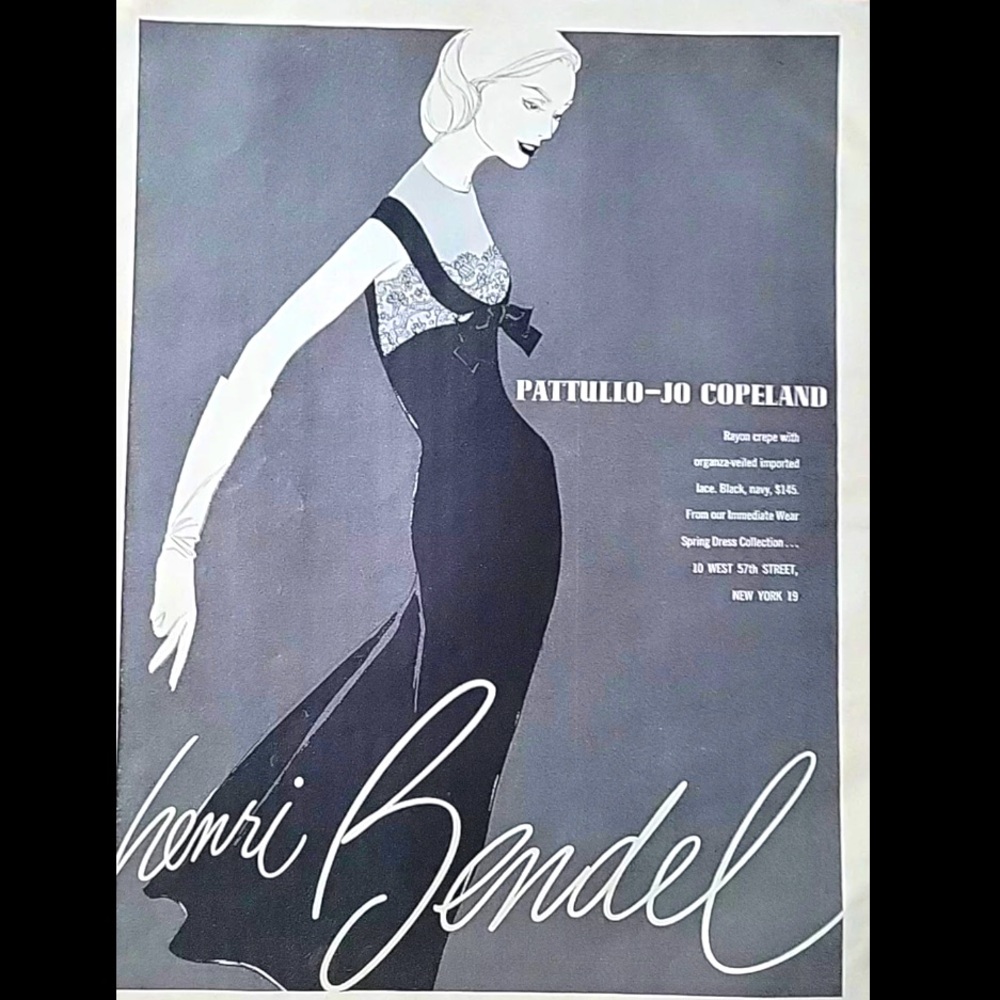 Original 1957 Henri Bendel Luxury Vintage Press Advertisement